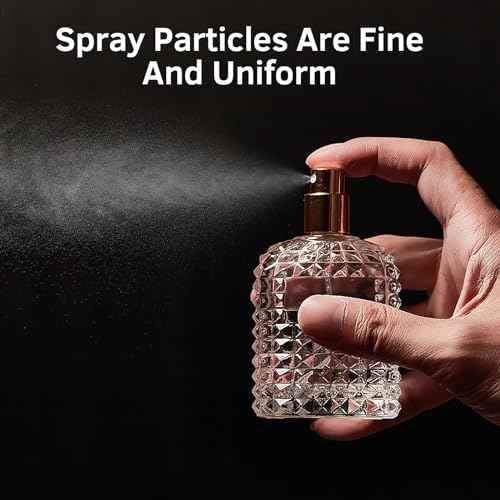 2 Pack 50ml Refillable Spray Perfume Bottles, Empty Clear Perfume Atomizer, Portable Perfume Mist Spray Bottle Travel Perfume Dispenser (50ML, Gold & Silver)