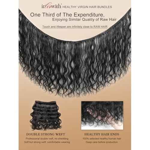 inlovwith Body Wave Bundles Human Hair, 100% Unprocessed Brazilian Virgin Hair, Selected Healthy Human Hair Bundles for Women(3 Bundles, 18 20 22 Inches)