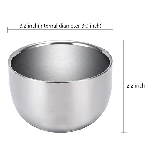 PerPro Shaving Stand and Double Stainless Steel Design Shave Soap Bowl - Forms Thick and Foamy Lather Quickly,Unbreakable and Rust Resistant for Smooth Wet Shaving