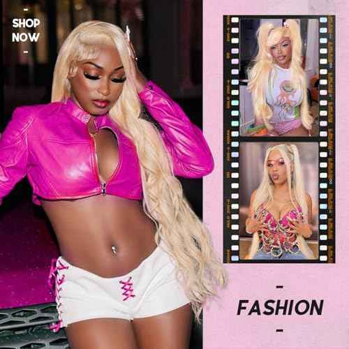 613 Lace Front Wig Human Hair 200 Density Blonde Wig Human Hair Body Wave Blonde Lace Front Wigs Human Hair Pre Plucked 613 HD Lace Frontal Wig 13x6 24 Inch