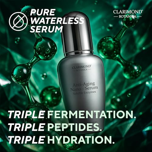 Clarimond Anti Aging Face Serum w/Nano Fermentation, Pro-Xylane¢â, Peptides & Collagen for Hydration, Wrinkle Reduction, Firming, Plumping - Fast Absorbing Botanical Youthful Skincare Treatment 40ml