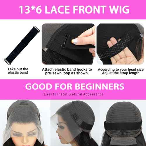 Kinky Straight Wig 13x6 Lace Front Wigs Human Hair 24 Inch Yaki Straight Human Hair Wig 200% Density Lace Front Human Hair Wigs for Black Women