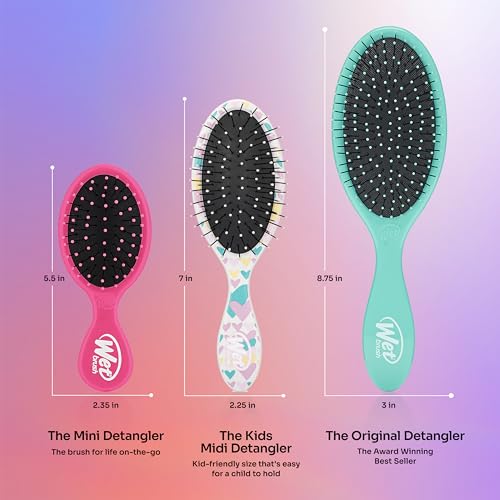 Wet Brush Kids Detangler Hair Brushes - Chevron - Midi Detangling Brush with Ultra-Soft IntelliFlex Bristles Glide Through Tangles with Ease - Pain-Free Comb for All Hair Types