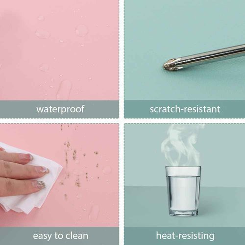 Foldable Nail Mat, Waterproof Manicure Pad 23.62x15.75 Inch | Perfect for Manicure at Home or Salon | Easy to Clean, Portable Design (Pink+Blue)