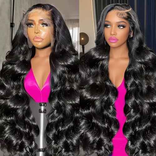 Lzlefho 26 Inch 13x6 Body Wave Lace Front Wigs Human Hair Pre Plucked 250% Density HD Lace Frontal Wig Human Hair For Women Body Wave Glueless Wigs With Baby Hair
