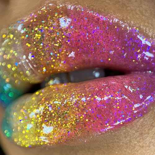 UNICORN SNOT Plant-Based Glitter Lip Gloss Gift Set - Sparkly & Shimmer Lips for Christmas Gift Set | Holographic Lip Gloss, Stocking Stuffers for Holiday | Vegan & Cruelty Free 0.37fl oz 3-Pack