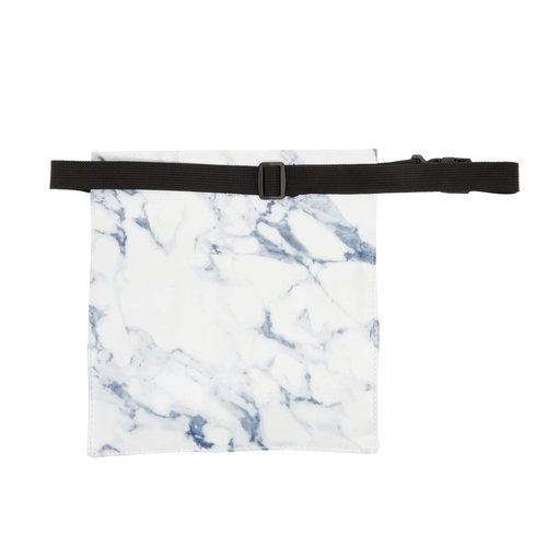 Glamlily Makeup Brush Belt with 22 Pockets Design for Tools & Accessories - PU Leather Cosmetic Apron - Portable Compact Brush Belt - 10.2 x 9.7 x 2 in, White, Faux Leather