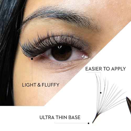 One V Salon Pro 14D Ultra-Speed Promade Fans,1000 Premade Extreme Mega Volume Lash Fans | D Curl | 0.05 | 9?15 mm Mixed Lengths | Thin Base, Fast Application Eyelash Extensions(Ultra 14D-0.05-D Curl)