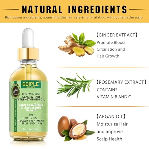 Goiple Hair Styling Mousses & Oil Set for Braids, Twist, Locs - No Flake Mousse for Style, Moisture, and Growth with Rosemary Oil, 3.4fl oz+1fl oz