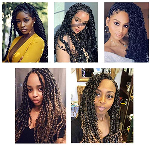 8 Packs Passion Twist Hair 22 Inch Water Wave Crochet Hair for Black Women Long Bohemian Crochet Braids Passion Twist Crochet Braiding Hair Extensions (22 Inch, 1B)