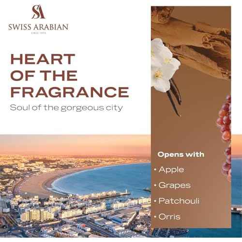 Swiss Arabian Essence of Casablanca - Arabian Perfumes for Women and Men - Long Lasting Extrait de Parfum - Fruity, Amber, Musk Perfume - 3.4 oz