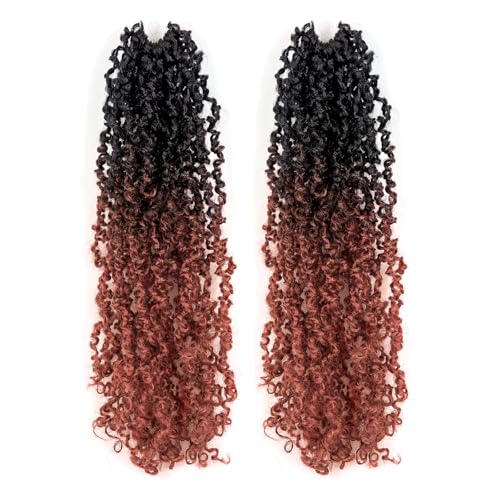 Toyotress Yanky Twist Crochet Hair - 12 Inch 2 Packs (30 Strands/Pcs) Fluffy Spring Mini Twist Short Bob Passion Twist, Ombre Ginger Pre-Looped Crochet Braids Braiding Hair (12 Inch, OT350-2P)