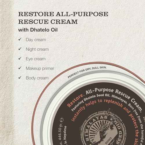 Tweak¡¯d by Nature - Restore All-Purpose Rescue Moisturizer Face Cream for Dry Skin, 5-in-1 Formula Replaces AM, PM, Eye Cream, Hydrating Body Lotion for Women, and Primer (15.75oz)