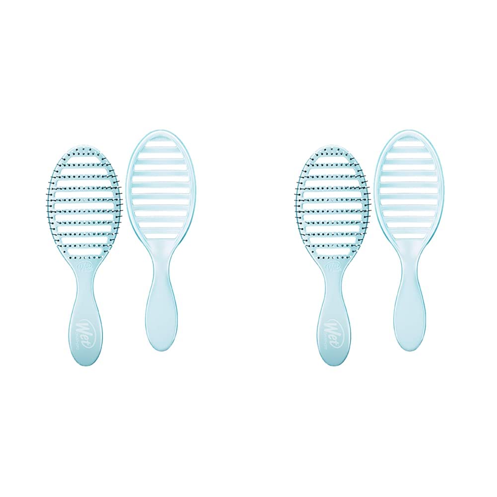 Wet Brush Osmosis Speed Dry Hair Brush - Blue - Vented Design and Ultra Soft HeatFlex Bristles Are Blow Dry Safe With Ergonomic Handle Manages Tangle and Uncontrollable Hair - Pain-Free (Pack of 2)