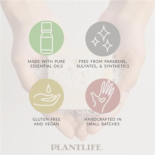 Plantlife Peppermint 3-pack Bar Soap - Moisturizing and Soothing Soap for Your Skin - Hand Crafted Using Plant-Based Ingredients - Made in California 4oz Bar