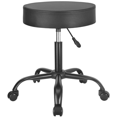 JOSTZHXIN Rolling Stool PU Leather Swivel Stools Height Adjustable, Drafting Work SPA Task Chair with Wheels, Home Office Salon Stool Chair (Style 2)