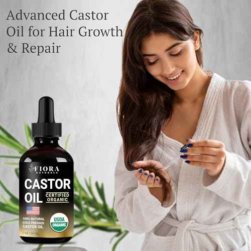Organic Castor Oil for Eyelashes, Eyebrows, Hair & Face ? Cold Pressed Hexane Free 100% Pure Aceite De Ricino Organico, Lash & Brow Serum with Refillable Mascara Tube (unfilled), 1oz Glass Bottle