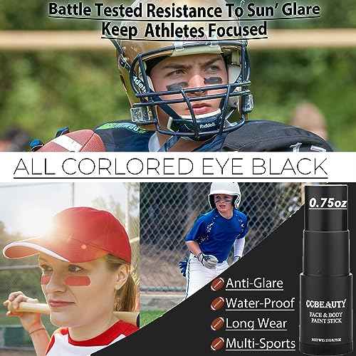 CCbeauty Black Face Paint Stick, Face Painting Kit, Full Coverage SFX Makeup Foundation, Professional Non-Toxic Body Paint for Halloween Costume Cosplay Party, Skeleton, Clown, Catrina Makeup
