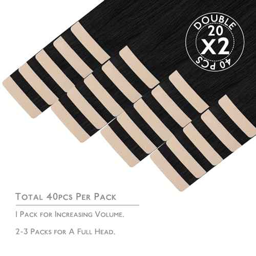 WENNALIFE Tape in Hair Extensions Human Hair, 40pcs 100g 20 inch Jet Black Hair Extensions Real Human Hair Straight Tape in Extensions Invisible Human Hair Extensions Reusable Real Hair Extensions