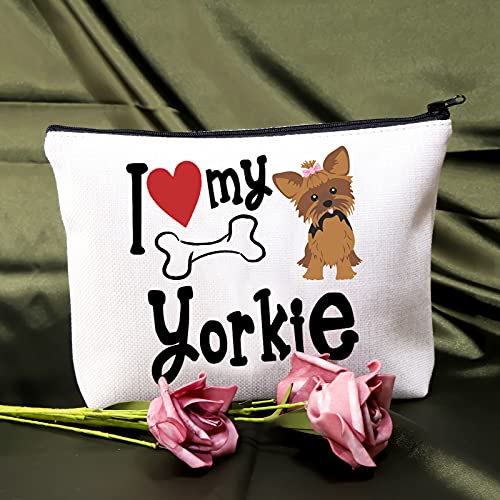 Yorkie Gift Yorkshire Terrier Puppy Dog Lover Cosmetic Makeup Bag Love Gift I Love My Yorkie Waterproof Travel Pouch For Yorkie Lover Owner Yorkie Mom Gift,I love Yorkie,Beauty is My Business B