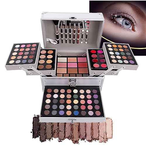 PhantomSky 132 Colors All-in-one Makeup Palette Cosmetic Contouring Kit Gift Box Combination with Eyeshadow, Cream Concealer, Eyebrow Powder, Lip Gloss, Blush and Face Pressed Powder
