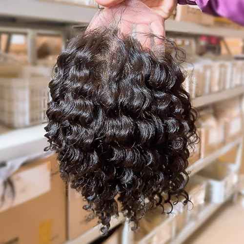 Hair Full Lace Wigs Human Hair Wet Curly Full Lace Human Hair Wigs for Women Deep Wave HD Transparent Pre Plucked Bleached Knots With Baby Hair 7 Inch