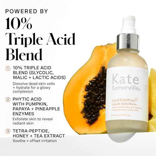 Kate Somerville Liquid ExfoliKate ? Triple Acid Resurfacing Treatment, Clinically Formulated AHA Overnight Facial Exfoliator, Smooths Skin and Minimizes Pores, 4 Fl Oz