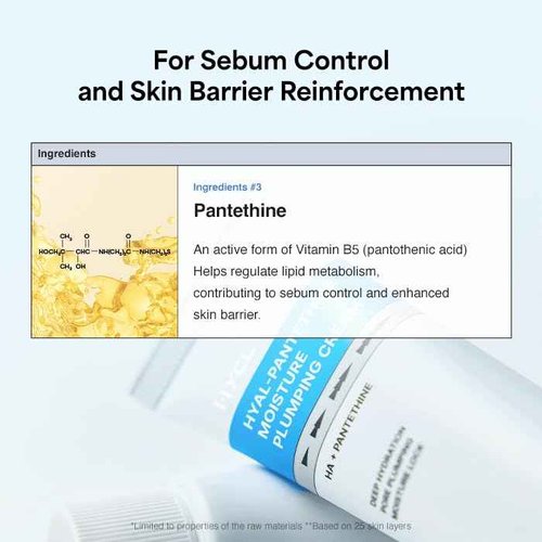 HYCL HYAL-PANTETHINE MOISTURE PLUMPING CREAM 2.36fl oz - Deep Hydration Face Moisturizer for Dry & Sensitive Skin, Pore Refining & Skin Barrier Support, Korean skin care