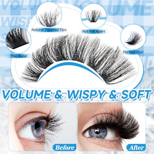 Lash Extension Kit 280pcs Volume Lash Clusters 100D+200D Lash Clusters Kit 10-18mm Individual Lashes Kit With Lash Bond And Seal£¬Lash Tweezers Thick Lash Extension Kit DIY At Home(0.05D,100D+200D)