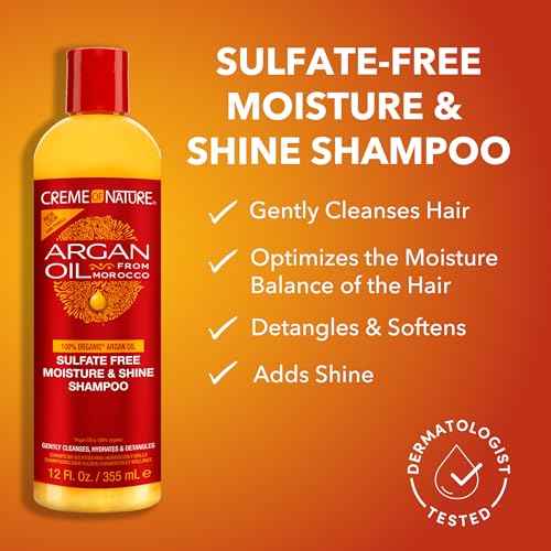 Creme of Nature Argan Oil from Morocco Sulfate-Free Moisture & Shine Shampoo & Conditioner, 2 Count