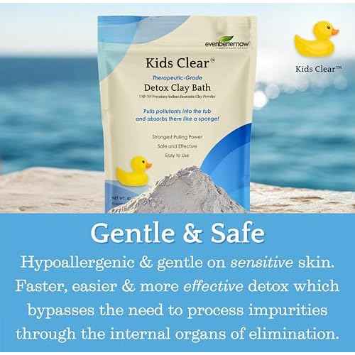 Kids Clear Detox Clay Bath, 100% Pure Sodium Bentonite - Cleansing and Purifying, by -Evenbetternow LLC ? 2.5 lb (40 oz) Standard Size