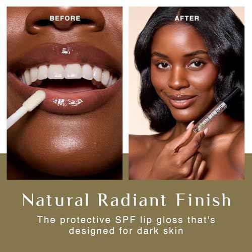 Black Girl Sunscreen Make It Pop Sungloss & Sungloss Shades for Women - SPF 50 Tinted Sunscreen Lip Gloss, Sun Protection, Hydrating - 4 Pack (Clear Skyes, Cherry Noir, Red Wine, French Kiss)