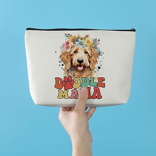 Azteoiz Dog Lovers Gifts for Women Doodle Owner Gift Birthday Christmas Gift for Best Friend Mom Sister Daughter Animal Lovers Dog Mom Gifts Doddle Mama Makeup Bag