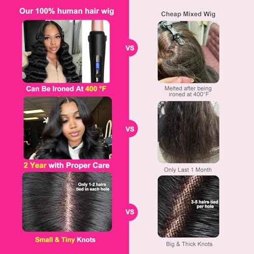 ITODAY 30 Inch Body Wave Lace Front Wigs Human Hair Pre Plucked 200% Density 13x4 HD Lace Front Human Hair Wig for Black Women Glueless Virgin Lace Frontal Wigs