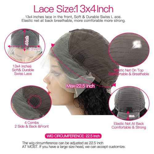 Curly Bob Wig Human Hair For Beginners Glueless Wigs Human Hair Pre Plucked Pre Cut 4/27 Highlight Ombre Honey Blonde 200 Density 13x4 Deep Curly Lace Closure Short Bob Wigs 8 Inch