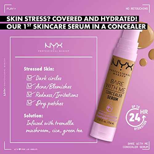 NYX PROFESSIONAL MAKEUP Bare With Me Concealer Serum, Up To 24Hr Hydration - Caramel