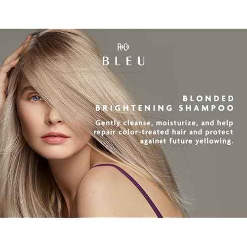 R+Co BLEU Blonded Brightening Shampoo ? Neutralizes Yellow Tones, Deposits Pigments Evenly, Moisturizes, Repairs Color-Treated Hair, Antioxidant-Rich Formula, 8.5 oz