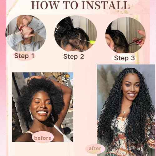 Human Braiding Hair For Boho Braids 100g Deep Wave Bulk Human Hair for Braiding 12A No Weft Curly Human Hair Extensions Wet and Wavy Boho Hair for Braiding 2 Bundles/Pack (1B-Deep Wave, 22 Inch)