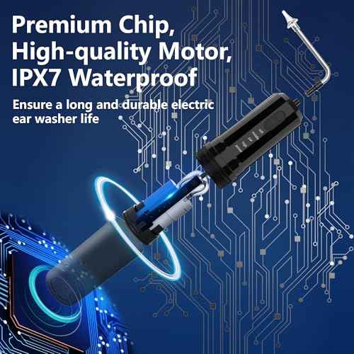Ear Wax Removal, Ear Cleaning Kit, Electric Ear Cleaning with 4 Pressure Modes, 6 Reusable Replacement Tips, Black