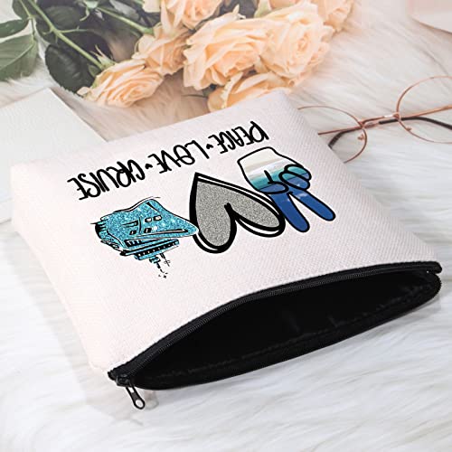 POFULL Cruise Travel Gift Cruise Lover Gift Peace Love Cruise Cosmetic Bag Summer Vacation Gift (PEACE LOVE CRUISE bag)