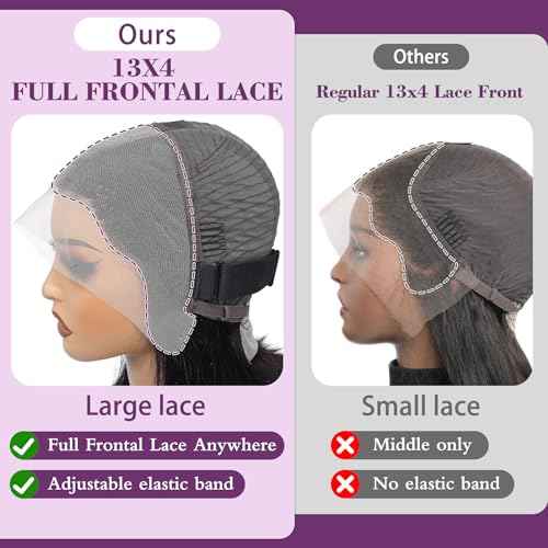 13x4 Lace Front Wigs Human Hair Pre Plucked 12 Inch HD Lace Front Wigs Human Hair Natural Color 180% Density Glueless Wig 100% Virgin Human Hair with Baby Hair for Women