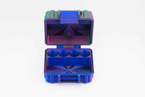 Vial Guard Storage Hard Case for 3ml, 5ml, 10ml, 30ml Vials, Secure Holder Multiple Sizes (Metalic, 4 x 3ml 1 x 30ml)