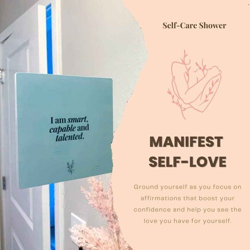 Affirmation Cards for Shower [Waterproof] Self Care Shower Positive Manifest For Women Meditation 14 Daily Motivational Quotes Gift Easy Stick & Remove Shower and Mirror USA Printed