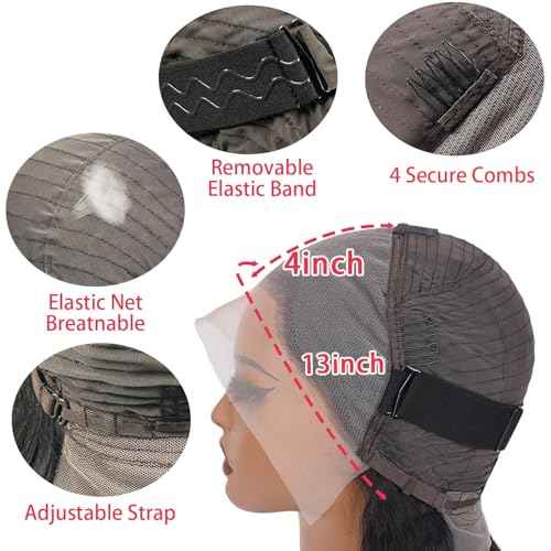 22 Inch 13x4 Deep Wave Lace Front Wigs Human Hair HD Lace Frontal Wigs Pre Plucked 200% Density Deep Curly Human Hair Wig Natural Color