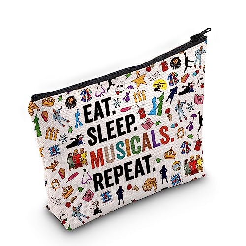 POFULL Broadway Acting Gift Musical Theatre Gift (Eat Sleep Musicals Cosmetic Bag)