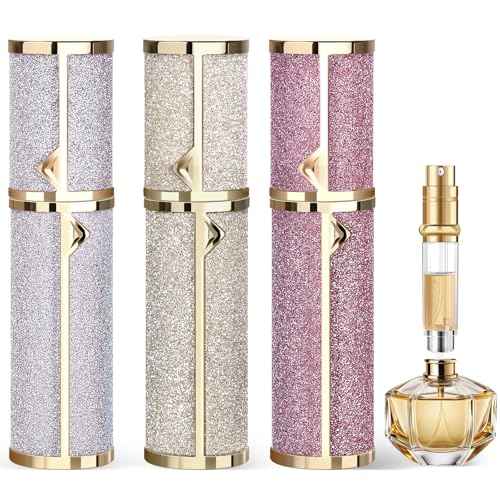 Travel Perfume Bottle Refillable 3PCS, Leak-Proof TSA Perfume Travel Bottle, Luxury Refillable Perfume Atomizer Portable Perfume Sprayer for Women & Men