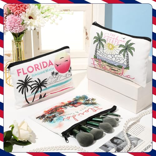 Reginary 6 Pcs City Souvenirs Gifts New York Italy Chicago Seattle Los Angeles Souvenir Canvas Tote Bag Cosmetic Bag Women