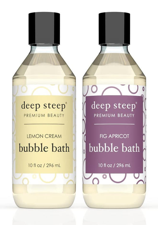 Deep Steep Bubble Bath, 10oz (2 Pack) (Aromatherpy) (Succulent- Lemon Cream & Fig Apricot)