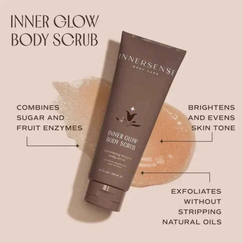 INNERSENSE Organic Beauty - Inner Glow Body Scrub | Non-Toxic, Cruelty-Free Exfoliating Enzyme Body Scrub (6.7 fl oz | 200 ml)