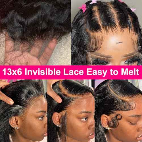 18 Inch Body Wave Lace Front Wigs Human Hair 200% Density 13x6 Lace Front Wigs Human Hair Glueless Frontal Wigs Human Hair Pre Plucked Baby Hair
